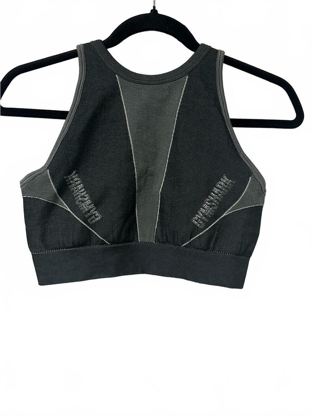 Gymshark Charcoal Gray High-Neck Seamless Sports Bra
